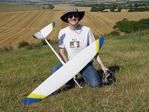 Mark Greenwood with his Mini Nyx. Lightweight, fast and aerobatic.