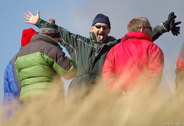 Paul Fram enjoying a Eureka moment. Paul was one of the main organisers, giving up the chance to fly.