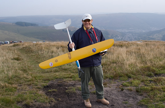 John Sage with his E-Mini Ellipse. Unfortunately the motor came in rather handy.