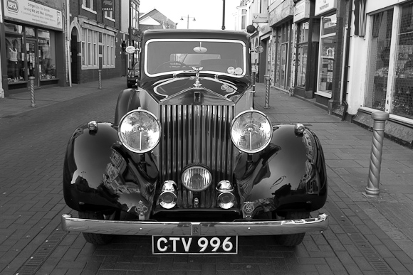 1937 Rolls Royce 3 Seater, beautifully restored. Belongs to a shop owner, used to ferry stock.