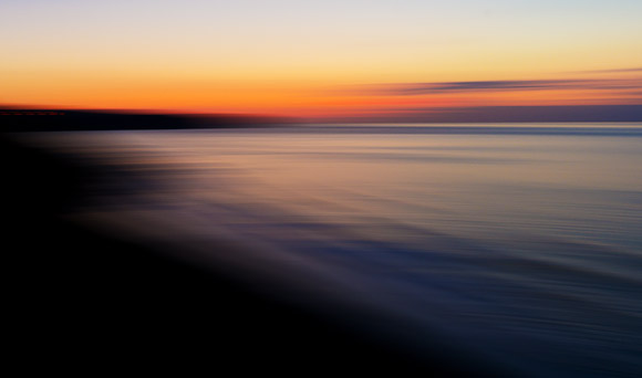 Sunset from N. Promenade, Whitby. 1/8 sec, panned. THE END.