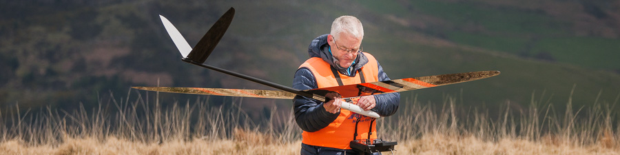 RC glider with pilot