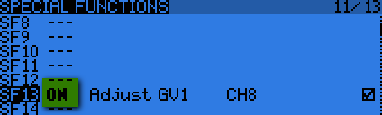 Special funcs menu
