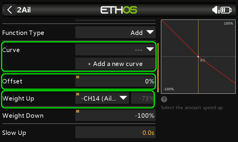 screenshot of mixer parameter fields