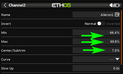 adjusting the end points and centre