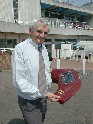Tony Watson of MM Developments shows off popular Trans Mitt transmitter cover. Popular in F3F comps.