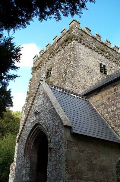 11th Century tower and 600 year old yew trees.