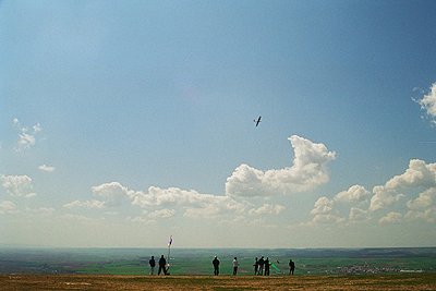 View of the action. Note droopy windsock.