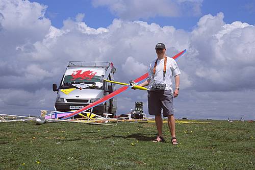 Kevin with Pike. Note camera over the wing.