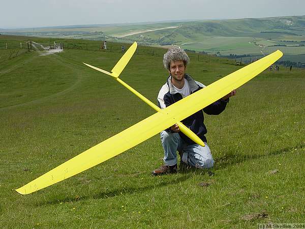 Alex McMeekin with prototype Falcon. HQ section. Generated much interest.