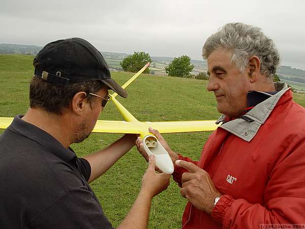 Planning for the future? Terry chatting with crash repair guru Roger Blake.