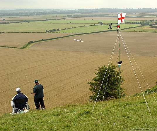 During a run. Dave Woods wind meter js attached to mast. Talks to his Ipaq via Bluetooth.