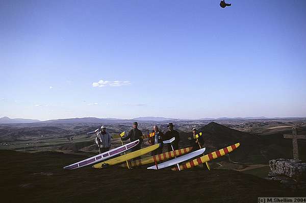 Edwin, Ali, Kevin, John and myself. Plus part of a paraglider...