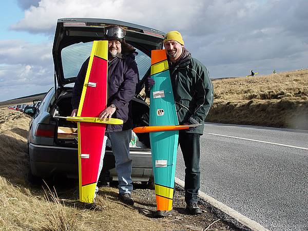 John Farrell and Paul Fram with their Ron Broughton designed planks. JW section.