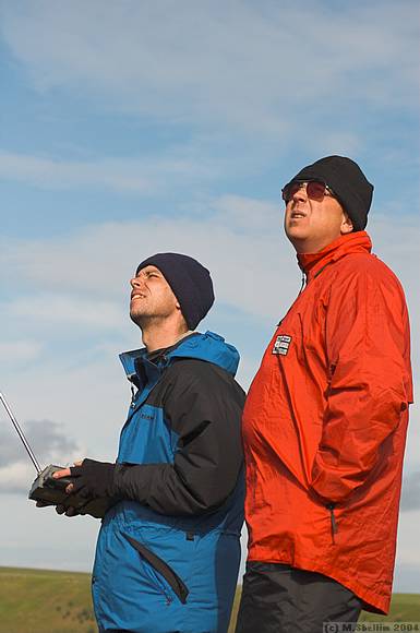 "I want one" - Paul Wright casts a curious eye over Alex's shoulder.