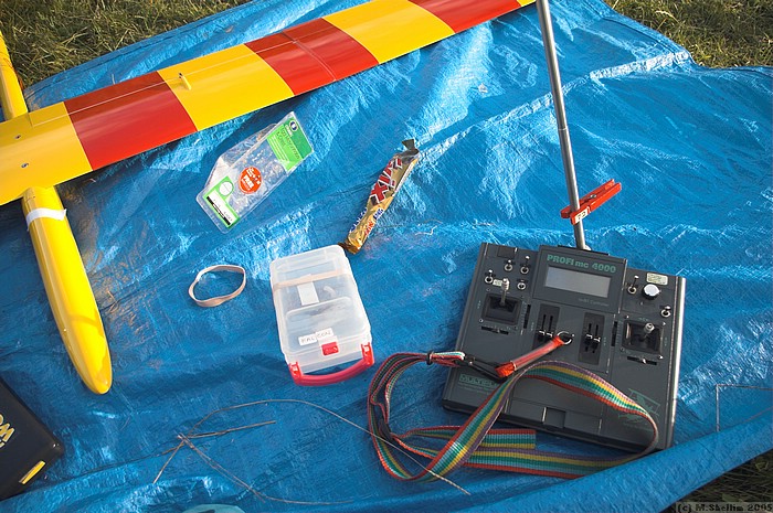 Slope survival kit: plane, food, and radio.THE END