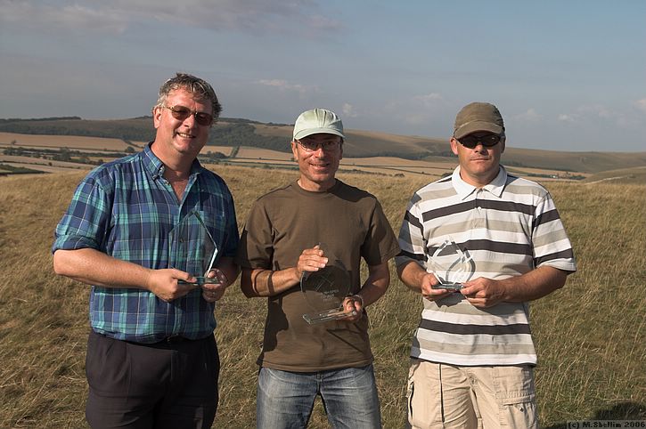 Blobby (runner-up), myself (winner), and John Phillips (third).