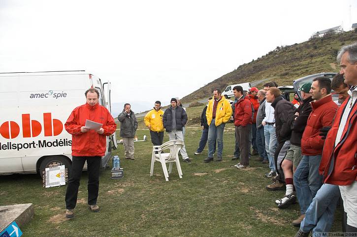 Pilots briefing on the first day. in the event there was no flying because of lack of wind.