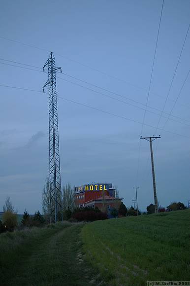 In the nick of time - a hotel reached before nightfall. Then on to Bilbao to catch the ferry.