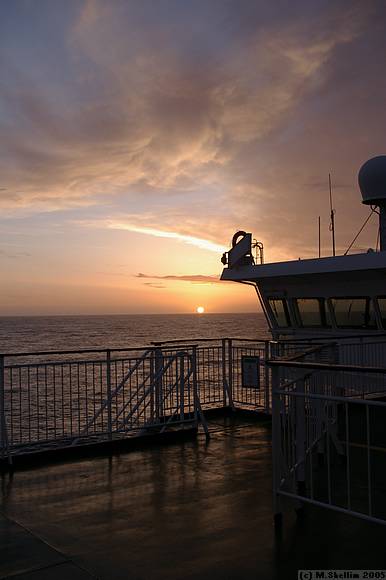 Arrived in Bilbao in torrential rain, just in time to catch the ferry home. The sunset was spectacular.