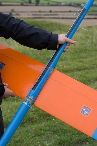 Repaired fus on Joel's Skorpi after shoot down at Ivinghoe