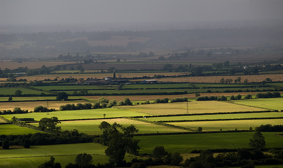 Dark clouds with shafts of light made for great landscapes