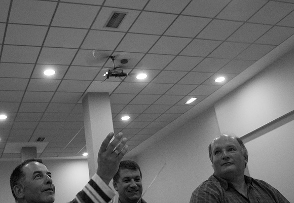 The waitresses had to run the usual gauntlet of missiles