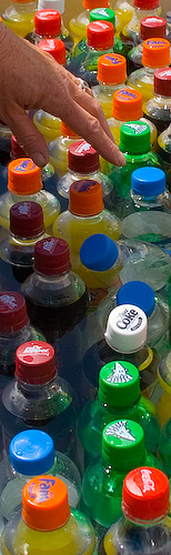 Iced cold drinks were in strong demand in the blazing sun