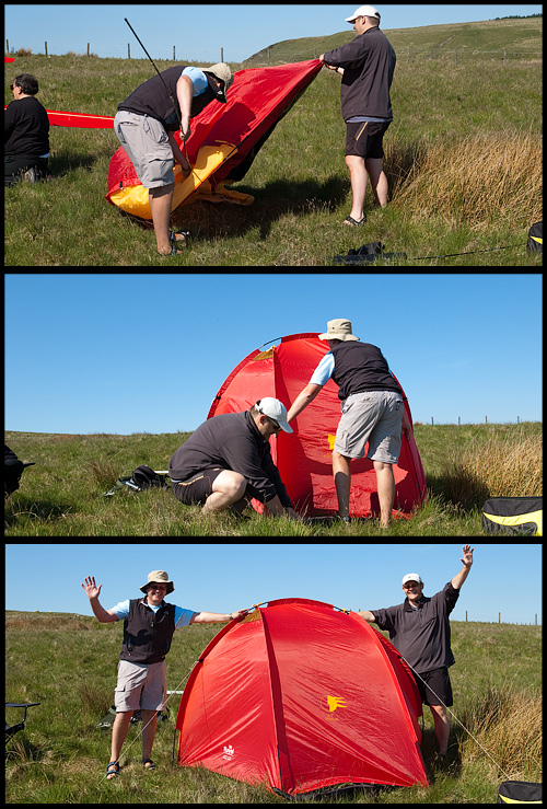 First things first! Simon Thornton and John Sage showing how it should be done.