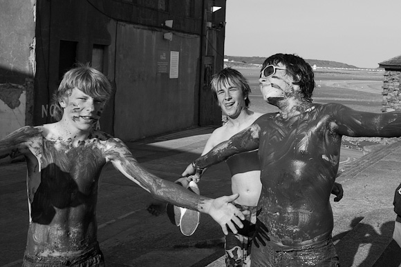 The aftermath of a mud bath. Porthcawl beach.