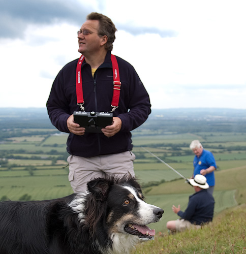 Ollie (woof), with winner Simon Thornton