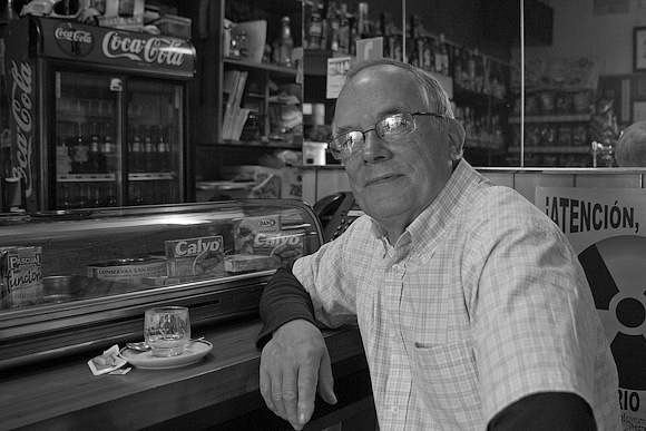 Vic enjoying a pre-breakfast coffee at a place we call Smokey Joe's, near our hotel.