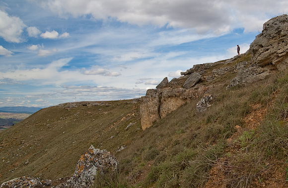 Mike Evans lends some scale to the landscape. This is the West face.